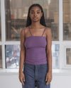 BASERANGE ribbed cotton camisole from the TONI and TOTV collections. Made in Portugal. BAS-TTNI-CR-AU25-VENET PURPLE (TONI TTNI)